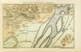 Farbige Lithographie aus 1891 zeigt eine Landkarte des...