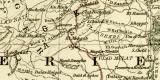 Algerien und Tunesien historische Landkarte Lithographie ca. 1899