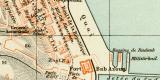 Algier historischer Stadtplan Karte Lithographie ca. 1899