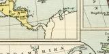 Geschichtliche Entwicklung der Staaten Amerikas historische Landkarte Lithographie ca. 1899