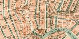 Amsterdam historischer Stadtplan Karte Lithographie ca. 1899