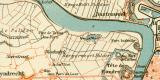 Antwerpen Umgebung Stadtplan Lithographie 1899 Original der Zeit
