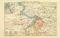 Farbige Lithographie aus dem Jahr 1891 zeigt einen Stadtplan von Antwerpen und Umgebung im Maßstab 1 zu 115.200.