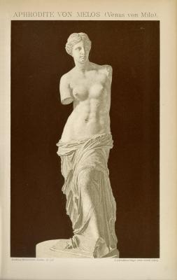 Aphrodite von Melos Chromolithographie 1892 Original der Zeit