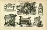 Appreturmaschinen I. Holzstich 1891 Original der Zeit