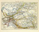 Inner - Asien historische Landkarte Lithographie ca. 1899
