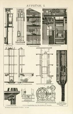 Aufzüge I.-II. Holzstich 1892 Original der Zeit