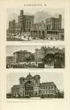 Stich aus 1893 zeigt architektonische 4 Ansichten 3...