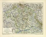 Bayern I. historische Landkarte Lithographie ca. 1900