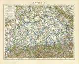 Bayern II. historische Landkarte Lithographie ca. 1900