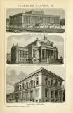 Berliner Bauten I.-II. Holzstich 1892 Original der Zeit
