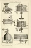 Der Holzstich aus dem Jahr 1891 zeigt diverse Apparate...