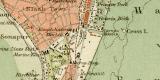 Bombay Stadtplan Lithographie 1899 Original der Zeit