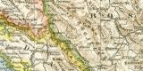 Bosnien Dalmatien Istrien Kroatien u. Slawonien historische Landkarte Lithographie ca. 1899