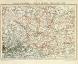 Provinz Brandenburg Provinz Sachsen Nördlicher Teil historische Landkarte Lithographie ca. 1897