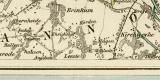 Bremen und Bremerhaven historischer Stadtplan Karte Lithographie ca. 1897