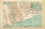Brest historischer Stadtplan Karte Lithographie ca. 1899
