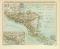 Centralamerika Die Staaten Guatemala Honduras Salvador Nicaragua Costarica historische Landkarte Lithographie ca. 1899