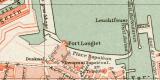 Cherbourg historischer Stadtplan Karte Lithographie ca. 1899