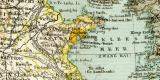 China Korea und Japan historische Landkarte Lithographie ca. 1899