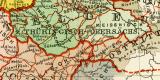 Karte der Deutschen Mundarten historische Landkarte Lithographie ca. 1899