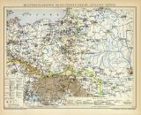 Militärdislokation im Deutschen Reiche Östliche Grenze historische Militärkarte Lithographie ca. 1899