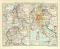 Historische I. Deutschland Karte Lithographie 1891 Original der Zeit