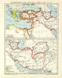 Diadochenreiche in der Mitte des 3. Jahrh. v. Chr. historische Landkarte Lithographie ca. 1899