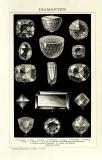 Diamanten historische Bildtafel Holzstich ca. 1892