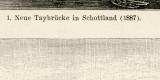 Eisenbr&uuml;cken I. Holzstich 1891 Original der Zeit