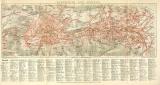 Elberfeld und Barmen Stadtplan Lithographie 1899 Original...