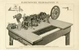 Elektrische Telegraphen III.-IV. Holzstich 1892 Original...