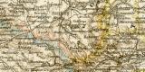 Elsass - Lothringen und Bayerische Rheinpfalz historische Landkarte Lithographie ca. 1899
