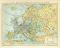 Europa Bev&ouml;lkerung Karte Lithographie 1899 Original der Zeit