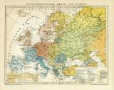 Ethnographische Karte von Europa historische Landkarte...