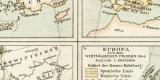 Europa Historische I. Karte Lithographie 1892 Original...