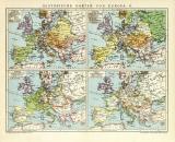 Historische Karten von Europa II. historische Landkarte Lithographie ca. 1892