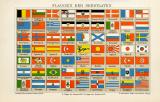 Flaggen der Seestaaten historische Bildtafel Chromolithographie ca. 1898