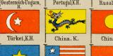 Flaggen Seestaaten Chromolithographie 1898 Original der Zeit