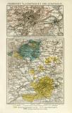 Frankfurt a. M. Stadtgebiet und Stadtkreis historischer Stadtplan Karte Lithographie ca. 1899