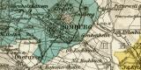 Frankfurt a. M. Stadtgebiet und Stadtkreis historischer Stadtplan Karte Lithographie ca. 1899