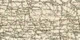 Frankreich historische Landkarte Lithographie ca. 1899
