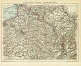 Nordöstliches Frankreich historische Landkarte Lithographie ca. 1899