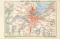 Genf und Umgebung historischer Stadtplan Karte Lithographie ca. 1899