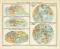 Geschichte der Geographie I. Karte Lithographie 1891 Original der Zeit