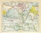 Karten zur Geschichte der Geographie II. historische Landkarte Lithographie ca. 1892