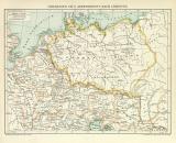 Germanien im 2. Jahrhundert nach Christus historische Landkarte Lithographie ca. 1899