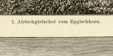 Gletscher I. Holzstich 1892 Original der Zeit
