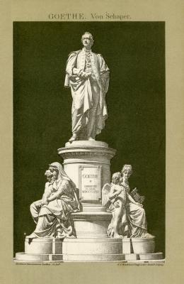 Goethe von Schaper historische Bildtafel Lithographie ca. 1892