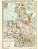 Hannover Schleswig-Holstein Braunschweig und Oldenburg historische Landkarte Lithographie ca. 1898